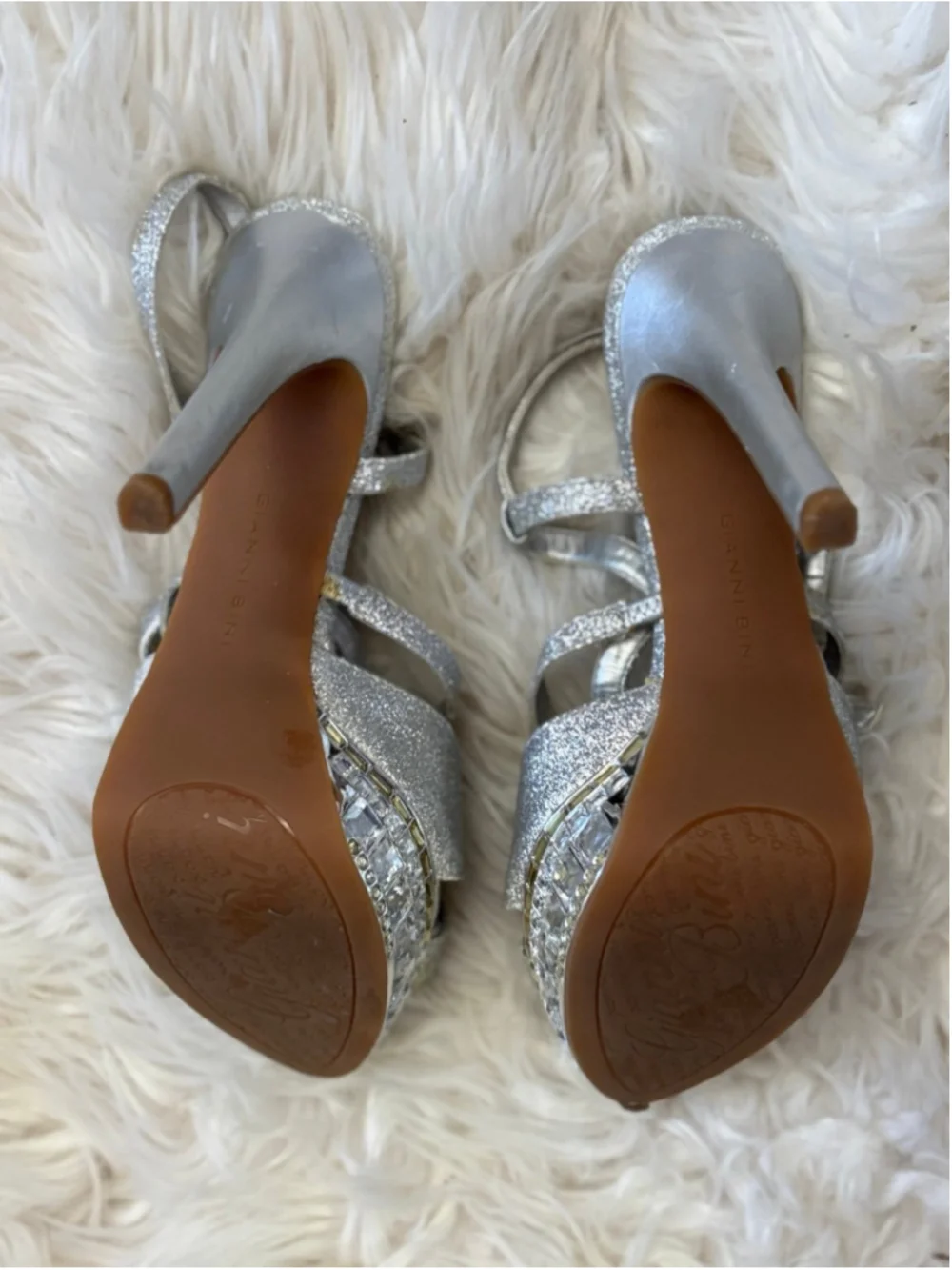 GIANNI BINI Myra Silver Glitter Rhinestone 5